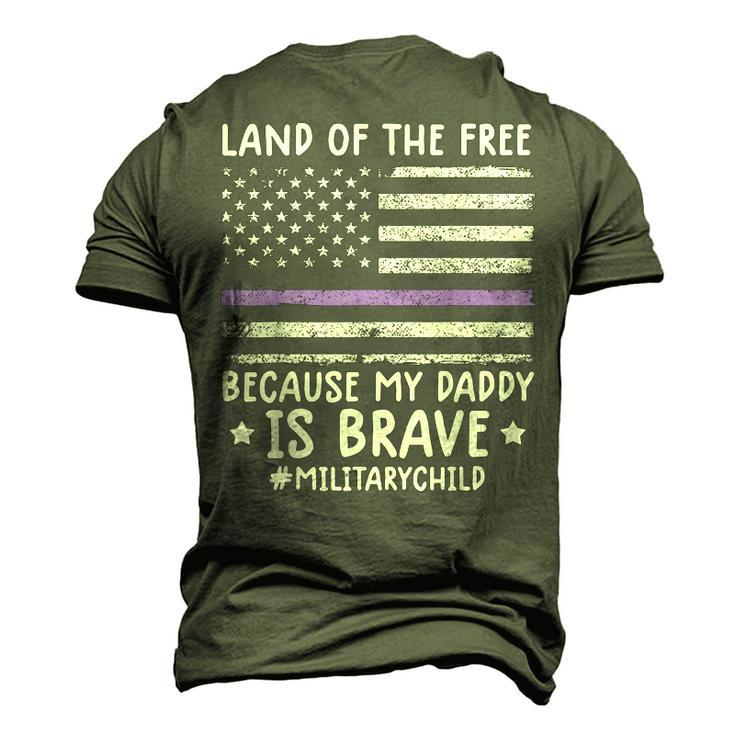 Month Of The Military Land Of Free Because My Daddy Is Brave Men's 3D T-Shirt Back Print