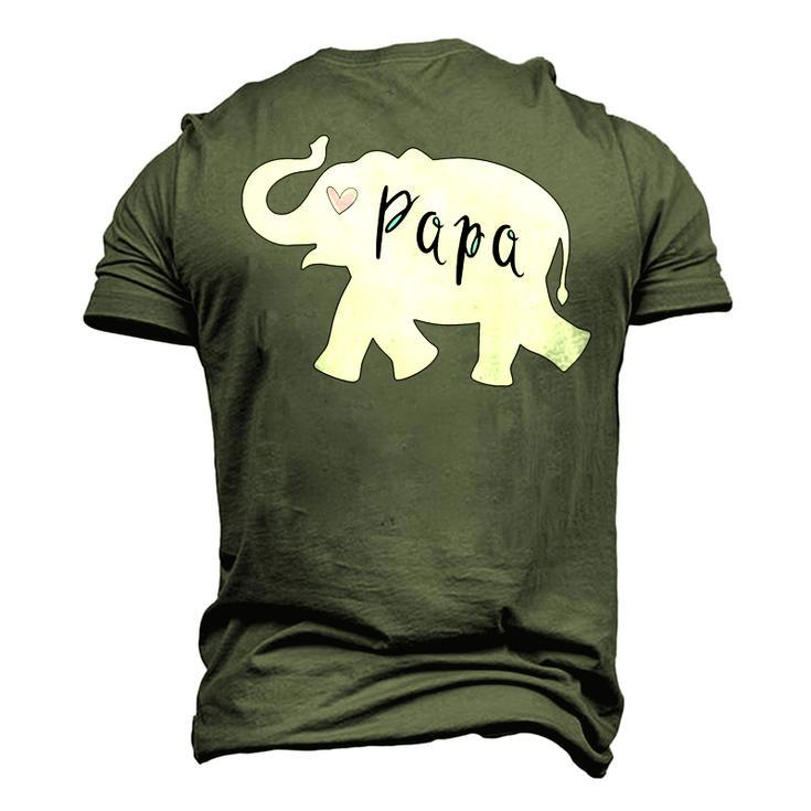 Papa Africa Elephant Father Matching For Dad Men's 3D T-Shirt Back Print