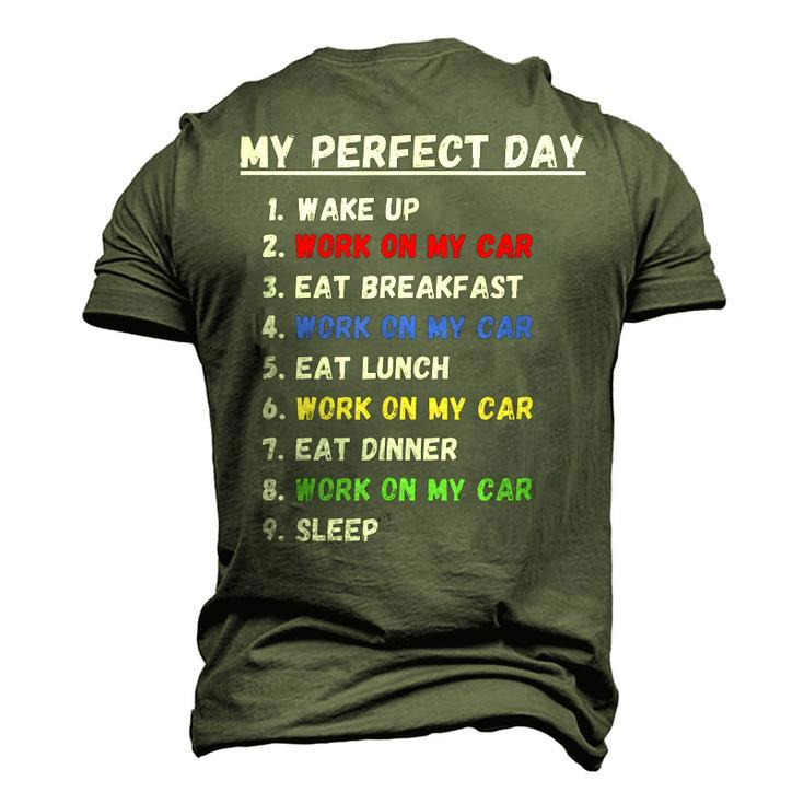 My Perfect Day Car Guy Car Mechanic Garage Men's 3D T-Shirt Back Print