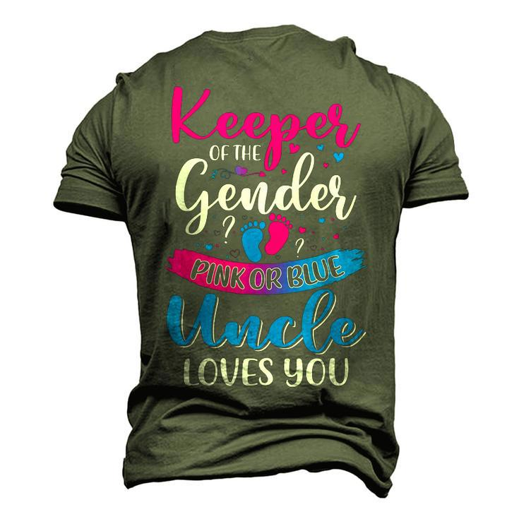 Pink Or Blue Uncle Loves You Keeper Gender Reveal Baby Men's 3D T-Shirt Back Print
