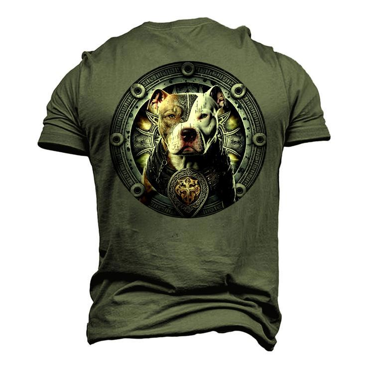 Pitbull Dad Viking Nordic Vikings Pit Bul Warrior Themed Men's 3D T-Shirt Back Print