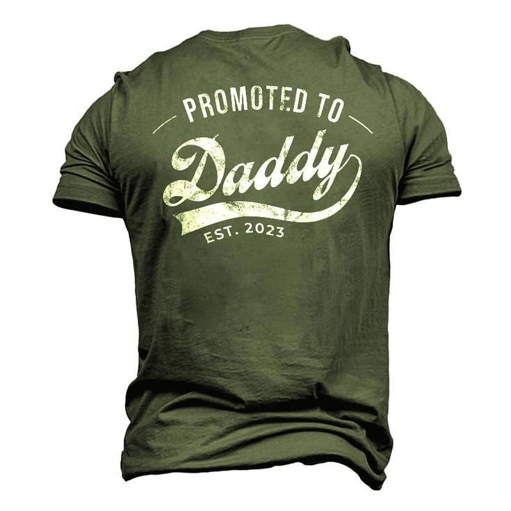 Promoted To Daddy 2023 Humor New Dad Baby First Time Men's 3D T-Shirt Back Print