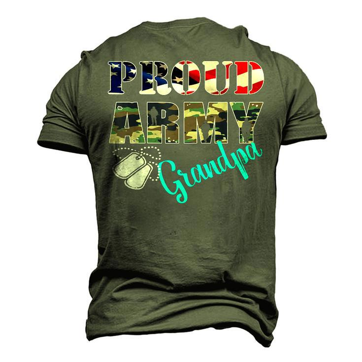 Proud Army Grandpa Flag American Military Men's 3D T-Shirt Back Print