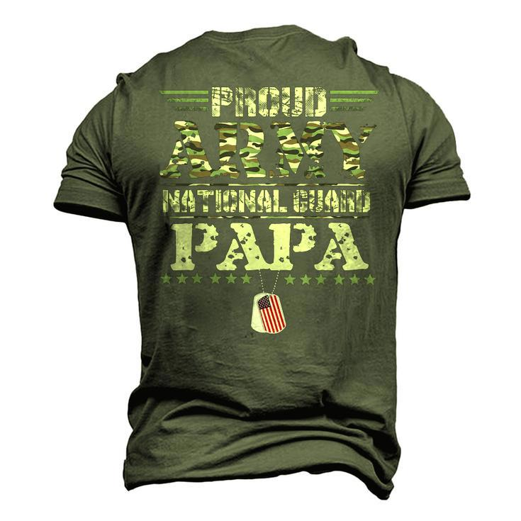 Proud Army National Guard Papa Dog Tags Military Sibling Men's 3D T-Shirt Back Print