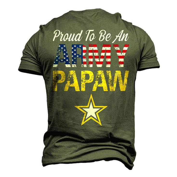 Proud To Be An Army Papaw Military Pride American Flag Men's 3D T-Shirt Back Print