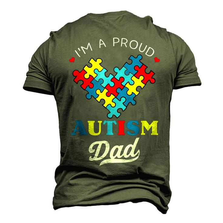 Im A Proud Autism Dad Autism Awareness Father Autistic Son Men's 3D T-Shirt Back Print