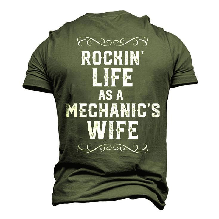 Proud Rockin Life As A Mechanics Wife Men's 3D T-Shirt Back Print