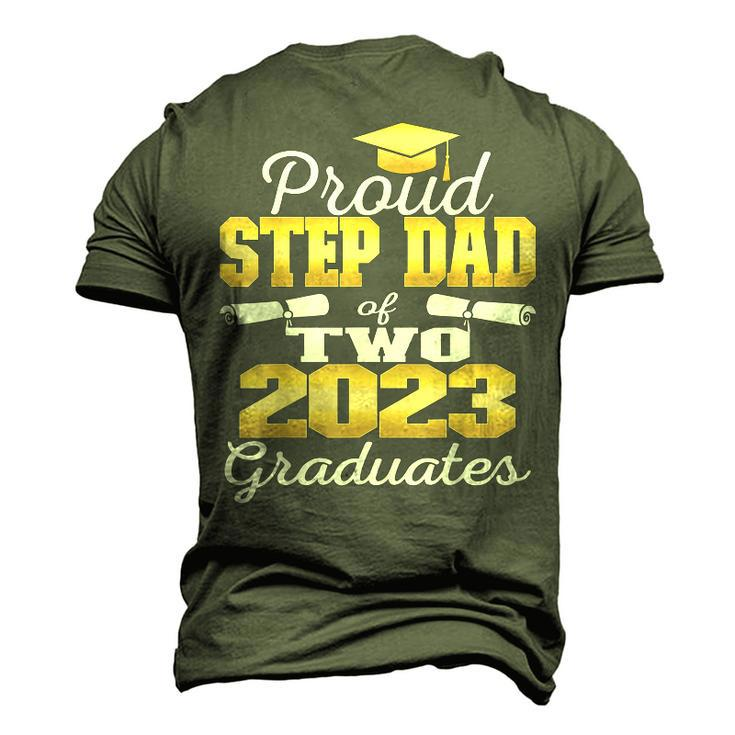 Proud Step Dad Of Two 2023 Graduate Class 2023 Graduation Men's 3D T-Shirt Back Print
