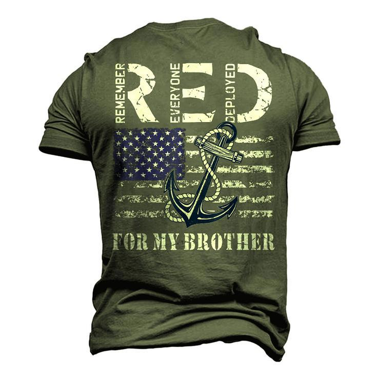 Red Friday For My Brother Deployed Navy Soldier Us Flag Men's 3D T-Shirt Back Print