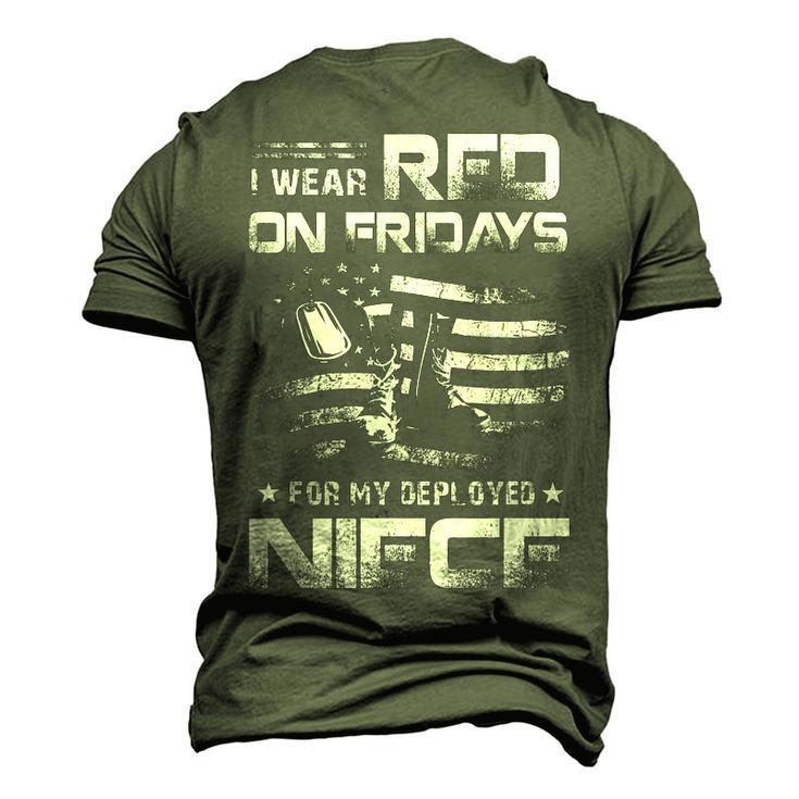 Red Friday Military Remember Everyone Deployed For My Niece Men's 3D T-Shirt Back Print