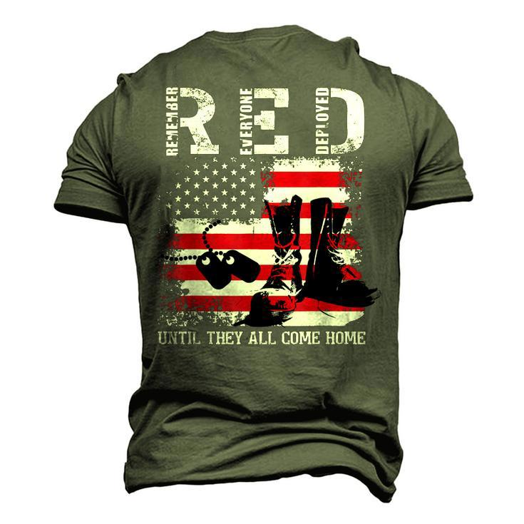 Red Friday Remember Everyone Deployed Usa Flag Army Military Men's 3D T-Shirt Back Print