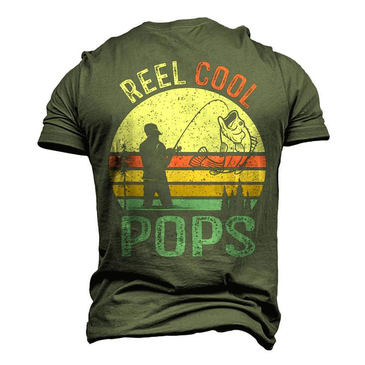 Reel Cool Pops Fishing Dad Fathers Day Fisherman Men's 3D T-Shirt Back Print