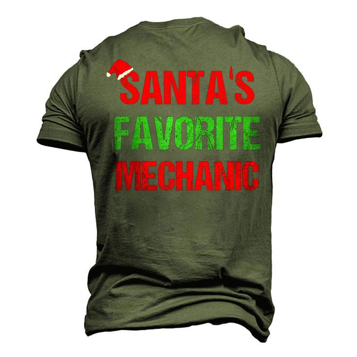 Santas Favorite Mechanic Ugly Christmas Men's 3D T-Shirt Back Print