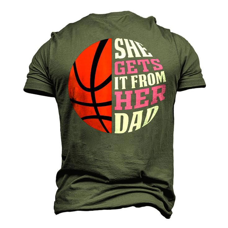 She Gets It From Her Dad Basketball Girls Womens Daughters Men's 3D T-Shirt Back Print