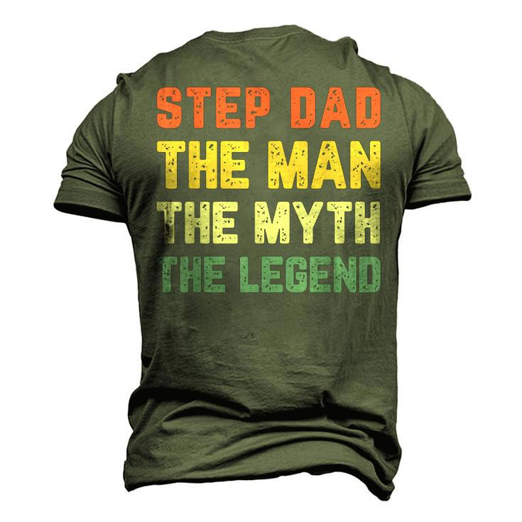 Step Dad The Man The Myth The Legend Vintage Stepdad Men's 3D T-shirt Back Print
