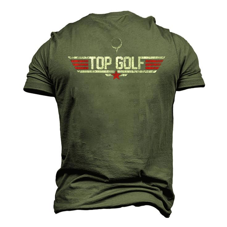 Top Golf Vintage 80S Golf Best Dad By Par Men's 3D T-Shirt Back Print