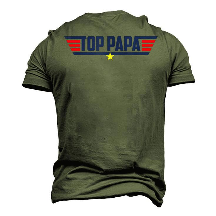 Top Papa Personalized 80S Dad Humor Movie Gun Men's 3D T-Shirt Back Print