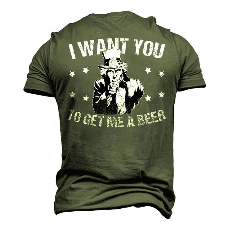 Uncle Sam I Want You To Get Me A Beer Men's 3D T-Shirt Back Print