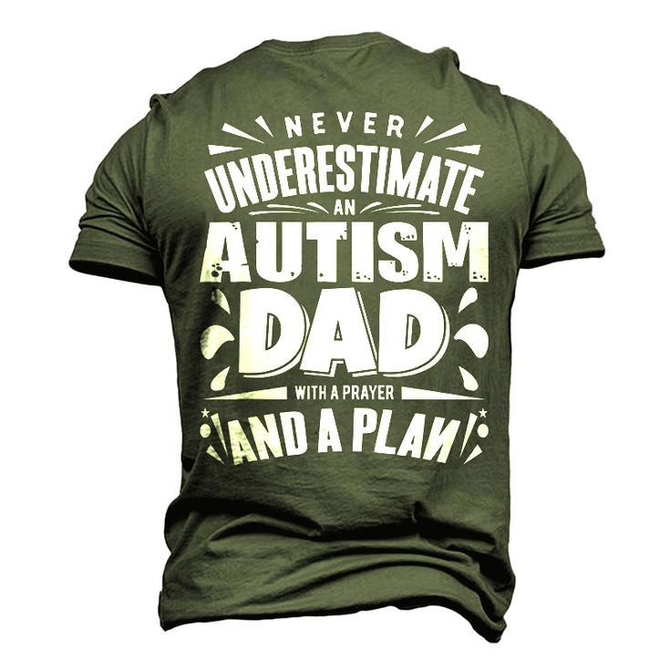 Never Underestimate An Autism Dad Autism Awareness Men's 3D T-Shirt Back Print