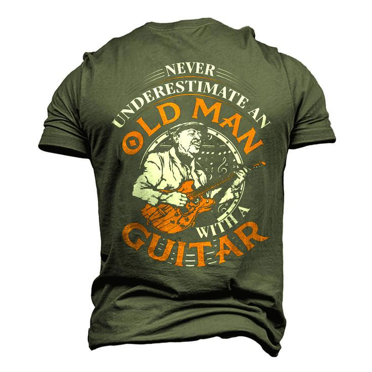Never Underestimate An Old Man With A Guitar Grandpa Top Men's 3D T-Shirt Back Print