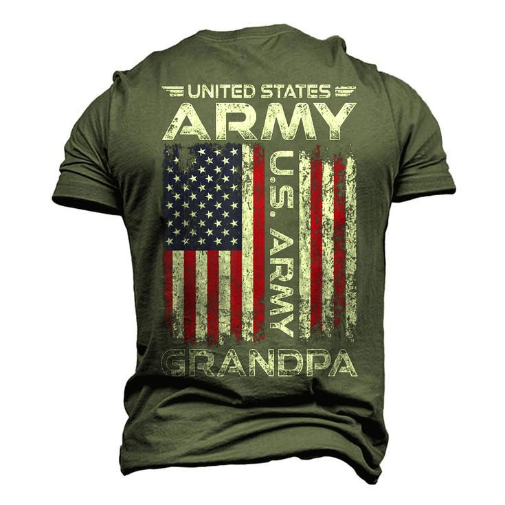 United States Army Grandpa American Flag For Veteran Men's 3D T-Shirt Back Print