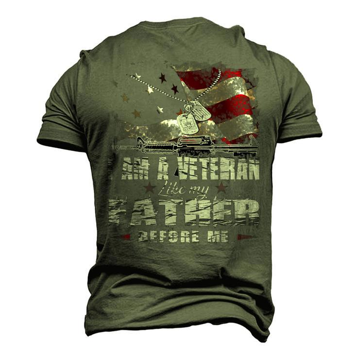 I Am A Veteran Like My Father Before Me Flag Usa Men's 3D T-Shirt Back Print