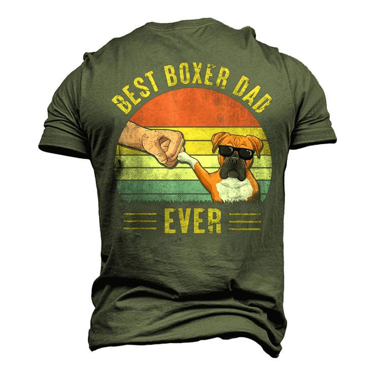 Vintage Best Boxer Dog Dad Ever Fist Bump Boxer Lover Men's 3D T-shirt Back Print