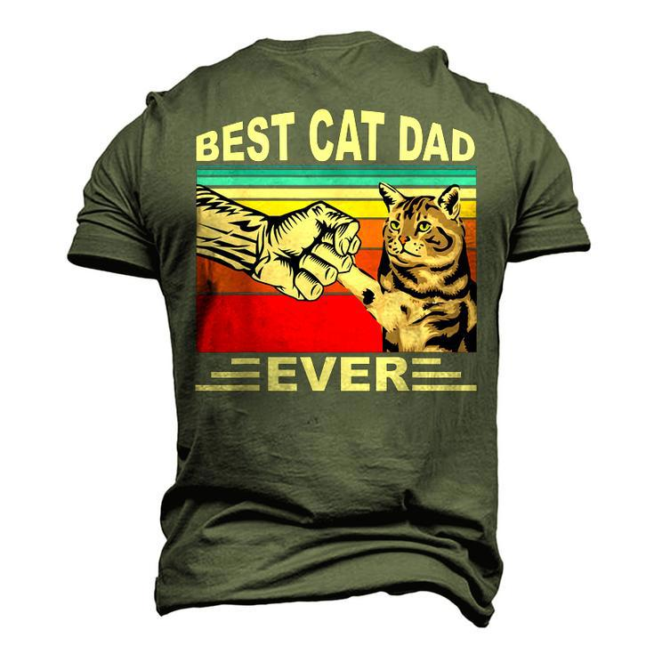 Vintage Best Cat Dad Ever And Retro For Dad Men Fathers Day Men's 3D T-Shirt Back Print