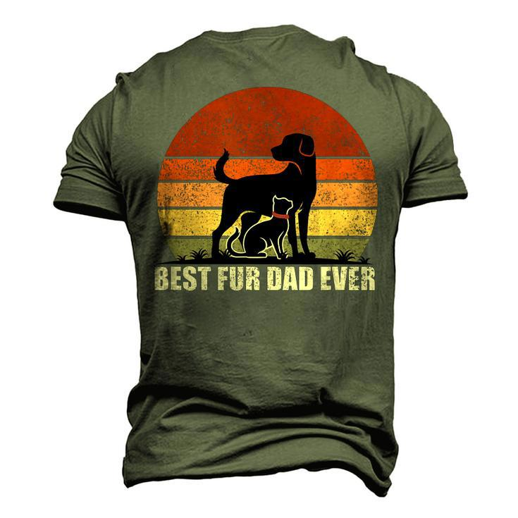 Vintage Retro Best Fur Dad Ever For Dog And Cat Owner Men's 3D T-shirt Back Print