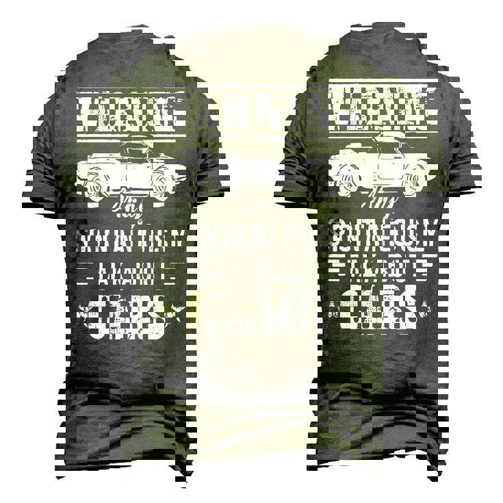 Warning May Spontaneously Talk About Cars Auto Mechanic Cars Men's 3D T-Shirt Back Print Warning May Spontaneously Talk About Cars Auto Mechanic Cars Men's 3D T-Shirt Back Print