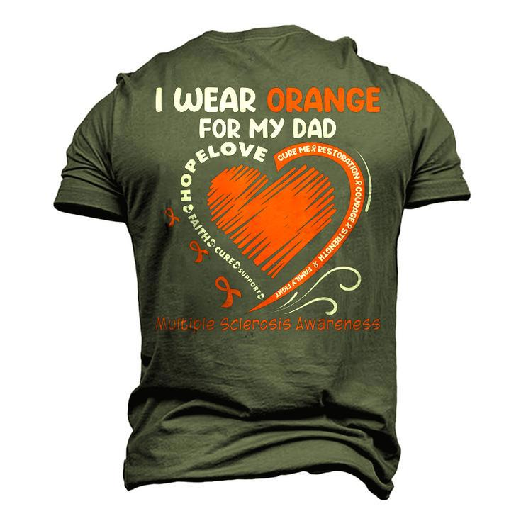 I Wear Orange For My Dad Ms Multiple Sclerosis Awareness Men's 3D T-Shirt Back Print