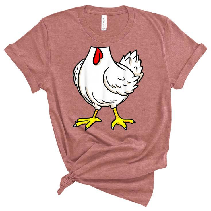 Chicken Body Costume Animal Thanksgiving Halloween  Women's Short Sleeve T-shirt Unisex Crewneck Soft Tee