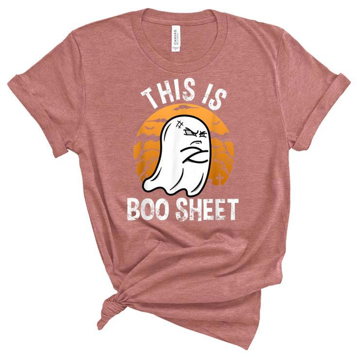 This Is Boo Sheet Funny Ghost Costume Women Men Halloween  Women's Short Sleeve T-shirt Unisex Crewneck Soft Tee