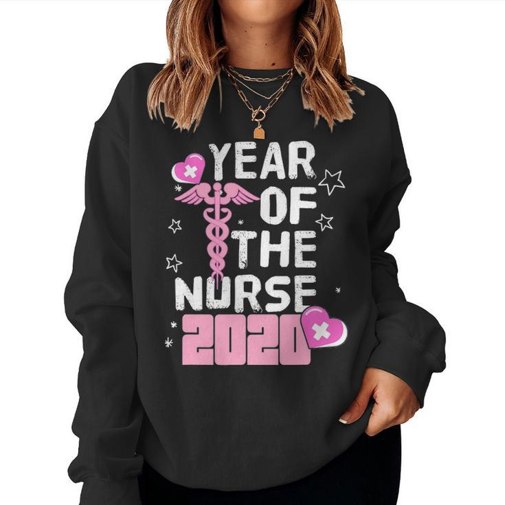 2020 Year Of The Nurse Midwife Nurse Week School Rn Lpn Gift Women Crewneck Graphic Sweatshirt