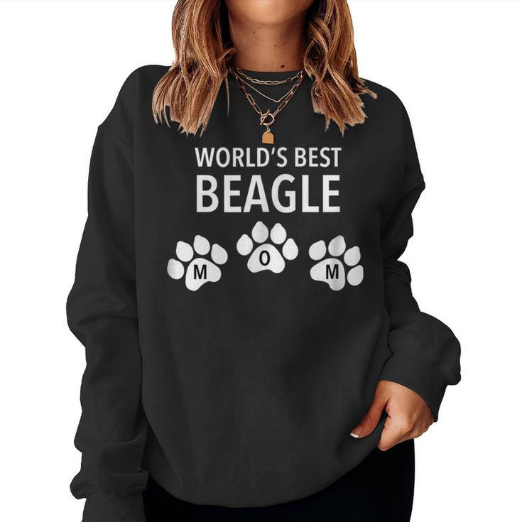 Worlds Best Beagle Mom T With Paw Effect Women Sweatshirt