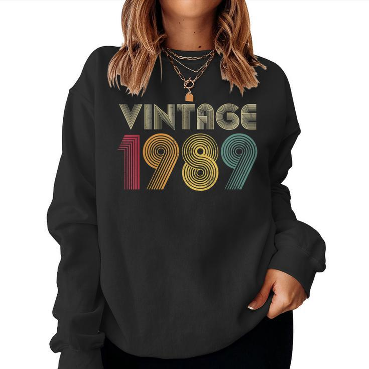 34Th Birthday Classic 1989 Vintage Men Women 34 Years Women Sweatshirt
