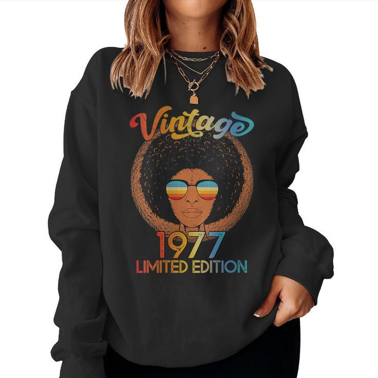 Womens 45 Years Old 45Th Birthday Black African American Since 1977 Women Sweatshirt