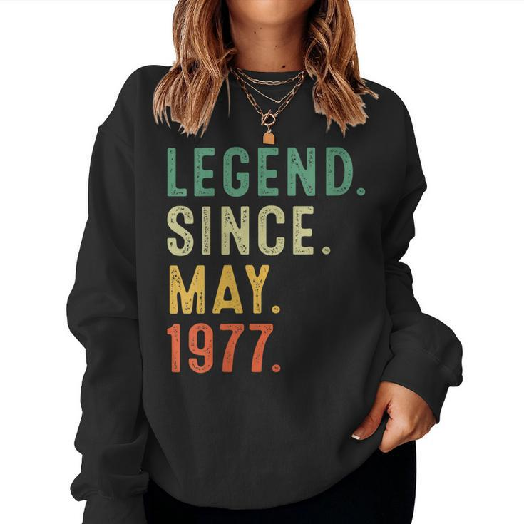 Womens 46 Years Old Legend Since May 1977 46Th Birthday Women Sweatshirt