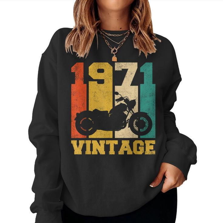 50 Years Old Vintage 1971 Motorcycle 50Th Birthday Women Sweatshirt