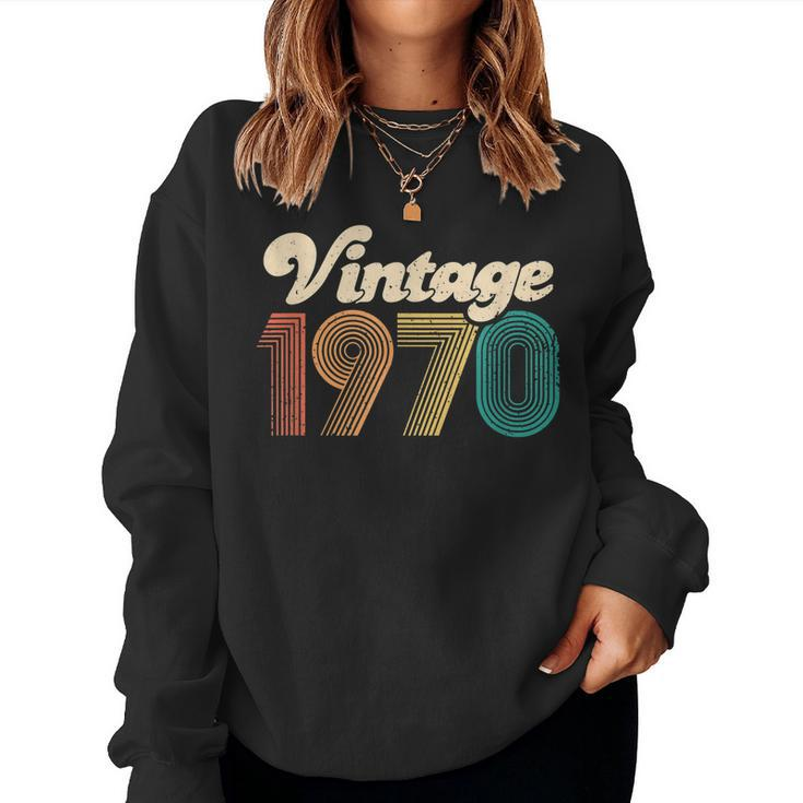 50Th Birthday - Vintage 1970 - Retro Bday 50 Years Old Women Sweatshirt