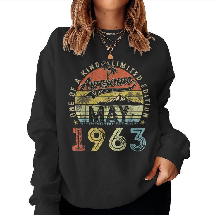 60 Year Old Awesome Since May 1963 60Th Birthday Women Sweatshirt