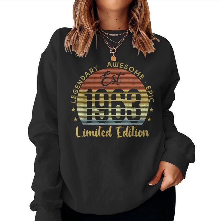 60 Year Old Gifts Vintage 1963 Limited Edition 60Th Birthday V9 Women Crewneck Graphic Sweatshirt