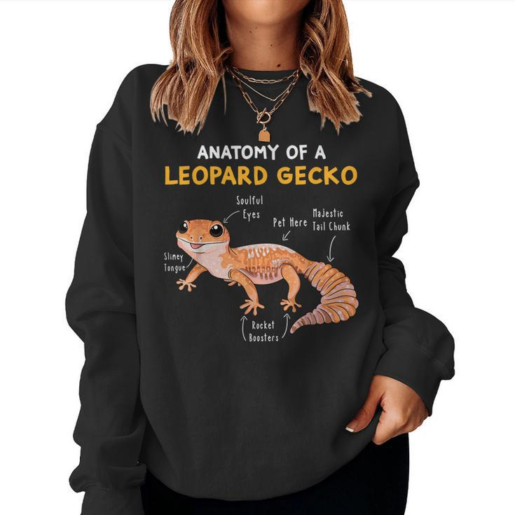 Anatomy Of A Leopard Gecko Gecko Mom Reptile Dad Women Sweatshirt