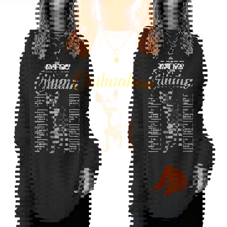 Anatomy Of A Black Chihuahua Funny Mom Dad Lover Theme Gifts Women Crewneck Graphic Sweatshirt