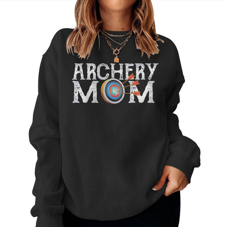 Archery Archer Mom Target Proud Parent Bow Arrow Women Crewneck Graphic Sweatshirt