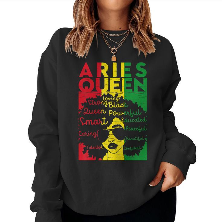 Womens Aries Queen Birthday Costume Black Women Girl Women Sweatshirt
