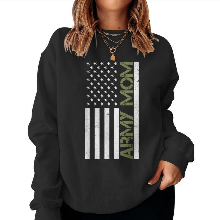 Army Mom T Pride Military Mother American Flag Women Sweatshirt