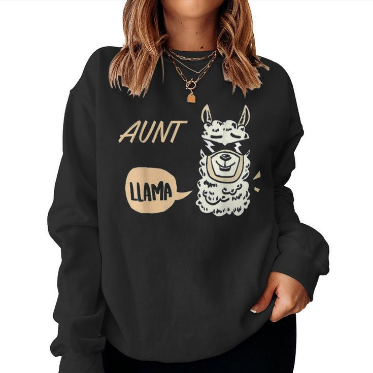 Auntie Llama Family Father Day Mother Day Women Crewneck Graphic Sweatshirt