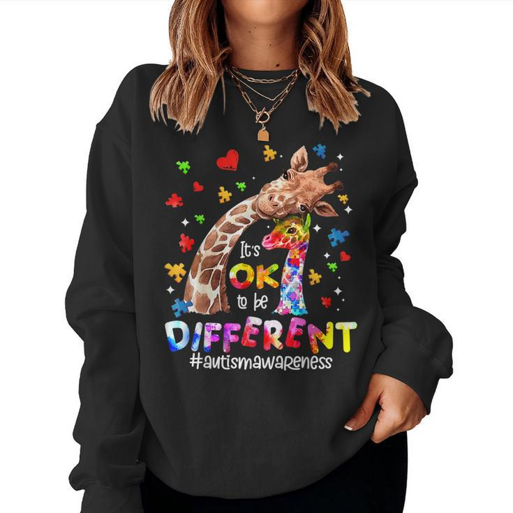Autism Awareness Its Ok To Be Different Giraffe Women Kid Sweatshirt