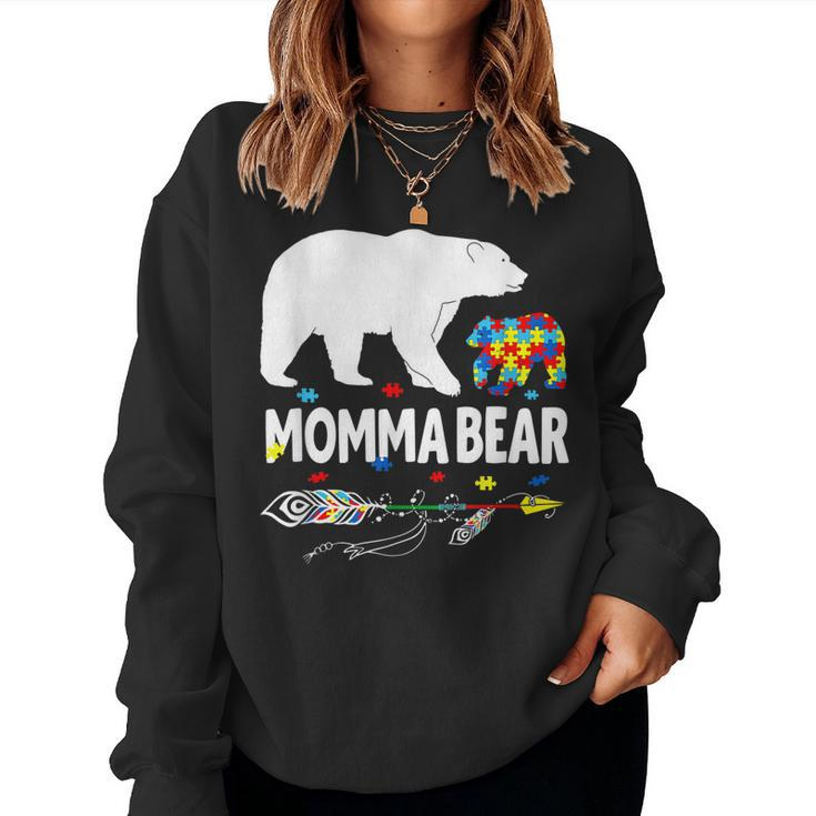 Autism Awareness Momma Bear Support Autistic Autism Mom Women Sweatshirt
